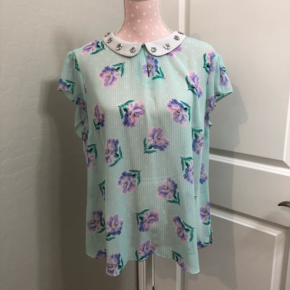 Lavender floral blouse